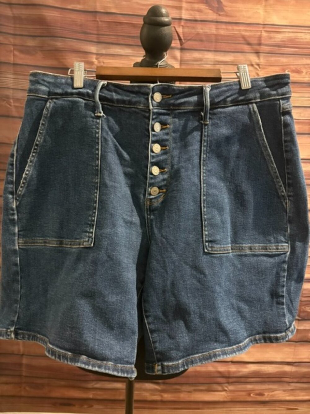 Judy Blue Jean Shorts Buttonfly JB150175 High Waist Dark Wash Denim 3X